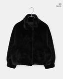 Horn Hidden Hook Fur Short Jacket