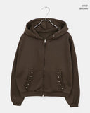 Makin Stud Two-Way Brushed Hood Zip-Up