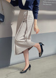 Ever Buckle Strap Wrap Long Skirt