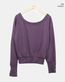 Kyuhin Sleeve Button One-Shoulder Sweatshirt