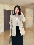 Illy V-neck No Collar Jacket (Belt set)
