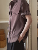 Jay Stripe Roll Up Short Sleeve Shirt