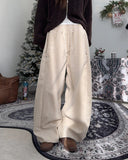 Denen Button Brushed Corduroy Pants