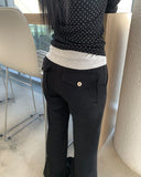 [A/M] Living Back Pocket Slim Bootcut Training Pants
