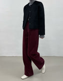 [Muffler set] Cien mohair no-collar short jacket