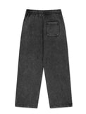 WASHED CUT OFF APPLIQUE SWEAT PANT