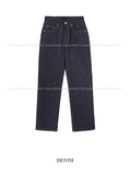 Non-fade stitch denim pants