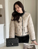 Mika Double Quilting Color Matching Short Padding Jacket