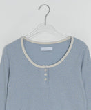 Lana U-neck Star Henley Neck Three Quarter Tee