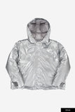 Phantom hooded glossy short padded jacket