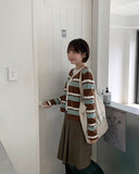 Nellady Stripe Round Crop Cardigan