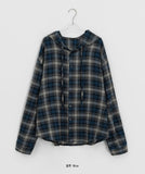 Kdanto Check Hood Long Sleeve Shirt