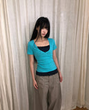 Pton Deep V-Neck Short Sleeve T-shirt