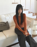 [Mohair Wool] Jining Slim Fit Mohair Wool Inner Long Sleeve Knit