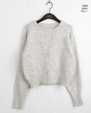 Dael diagonal button bokashi knit long sleeve cardigan