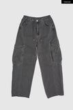 Curve panel cargo cotton wide pants
