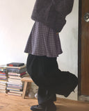 Enbel checkered pleated layered mini skirt