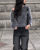 Eti Two Button Black Denim Wide Pants