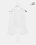 Hiber Back Slit Ribbon Strap Sleeveless Blouse