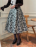 Daisy Jacquard Flare Skirt