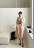 Serindy Collar Trench Color Matching One Piece