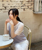 [Bustier set] Bier Layered Short Sleeve Knit