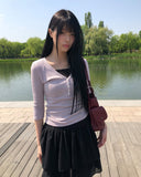 Lopon Ribbed Three Quarter T-shirt