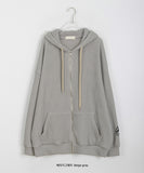 [unisex] Solive Ribbed Over Knit Hood Zip-Up