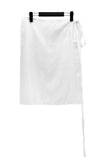 Button see-through wrap skirt