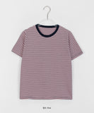 Retiki stripe color matching short sleeve tee