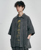 Paneled Zip-Up Shirt