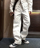Non-Fade White Denim Pants