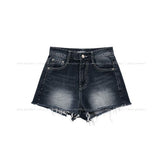 Grayish Cut Denim Shorts
