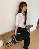 [MADE] Deku Pocket Roll-Up Button Collar Slim Fit Three Quarter Shirt