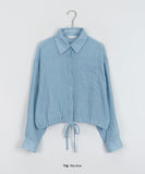 Jute Summer String Pocket Crop Shirt