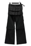 Pleated Wrap Skirt Bootcut Pants