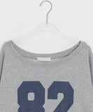 Rashi U-neck One Off-Shoulder Printing Sweatshirt
