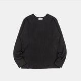 Waffle slab round-neck long sleeve