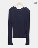 Tenre Layered Tencel Button Long Sleeve T-shirt