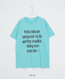 Nanade Lettering Dot Printing Loose-Fit Short Sleeve Tee