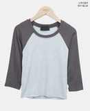 Senil Raglan Color Matching Three-Quarter T-shirt