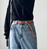 Mesh Long Leather Belt