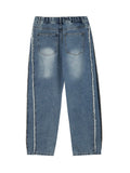 Raed cutting track denim pants