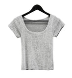 Mary Square Fur Knit Short Sleeve