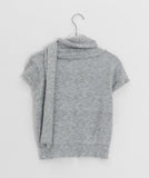 Nipped Hairy Muffler Short Sleeve Knit