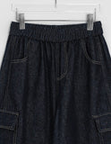 Genjid Banding Denim Cargo Balloon Wide Pants