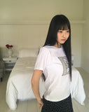 Take Check Printing Patch Short Sleeve T-Shirt