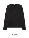 Mend Fingerhole Henley Neck Knit Long Sleeve