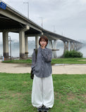 Hyugi Pintuck Adjust Banding Wide Pants