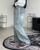 Deueddy Washing Long Wide Denim Pants